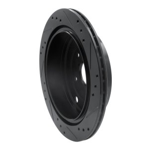 Subaru Tribeca Brake Rotor (1) - Rear Left - R1 Concepts - Drilled & Slotted - Black - `06-`14